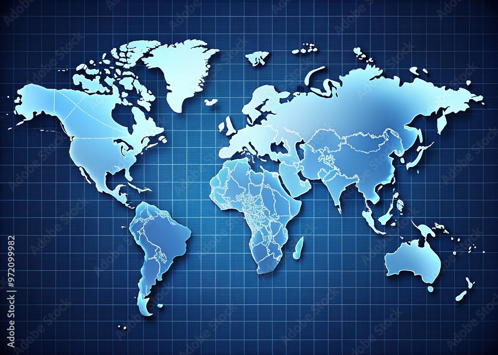 A detailed illustration of a world map highlighting national borders, capitals, and major cities, set against a dark blue background with subtle grid lines and shading. A detailed illustration of a world map highlighting national borders, capitals, and major cities, set against a dark blue background with subtle grid lines and shading.
