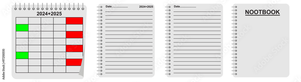 Note papers vector business message planning page of notepad or sheets of nootbook Note papers vector business message planning page of notepad or sheets of nootbook