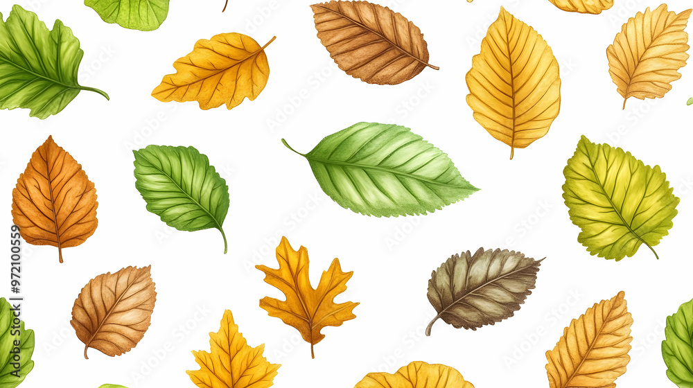 Watercolor Autumn Leaves Seamless Pattern Watercolor Autumn Leaves Seamless Pattern