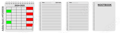 Note papers vector business message planning page of notepad or sheets of nootbook