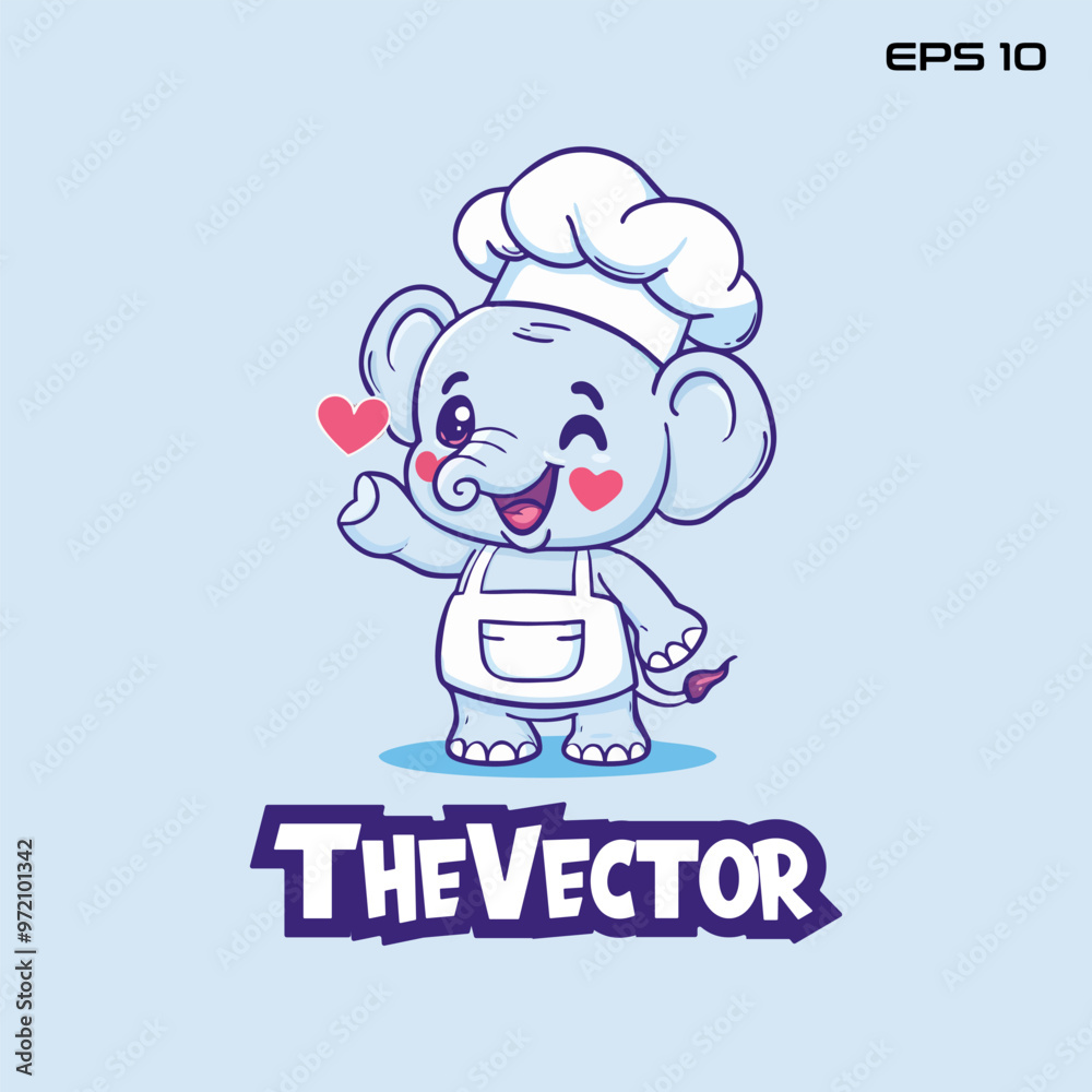 Elephant chef logo, vector, mascot, character, cartoon, illustration, eps10 Elephant chef logo, vector, mascot, character, cartoon, illustration, eps10
