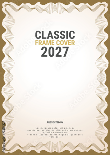 Luxury invitation card background vector. Golden elegant geometric shape, gold lines gradient on blue and white background. Premium design illustration for gala card, grand opening, wedding, cover.