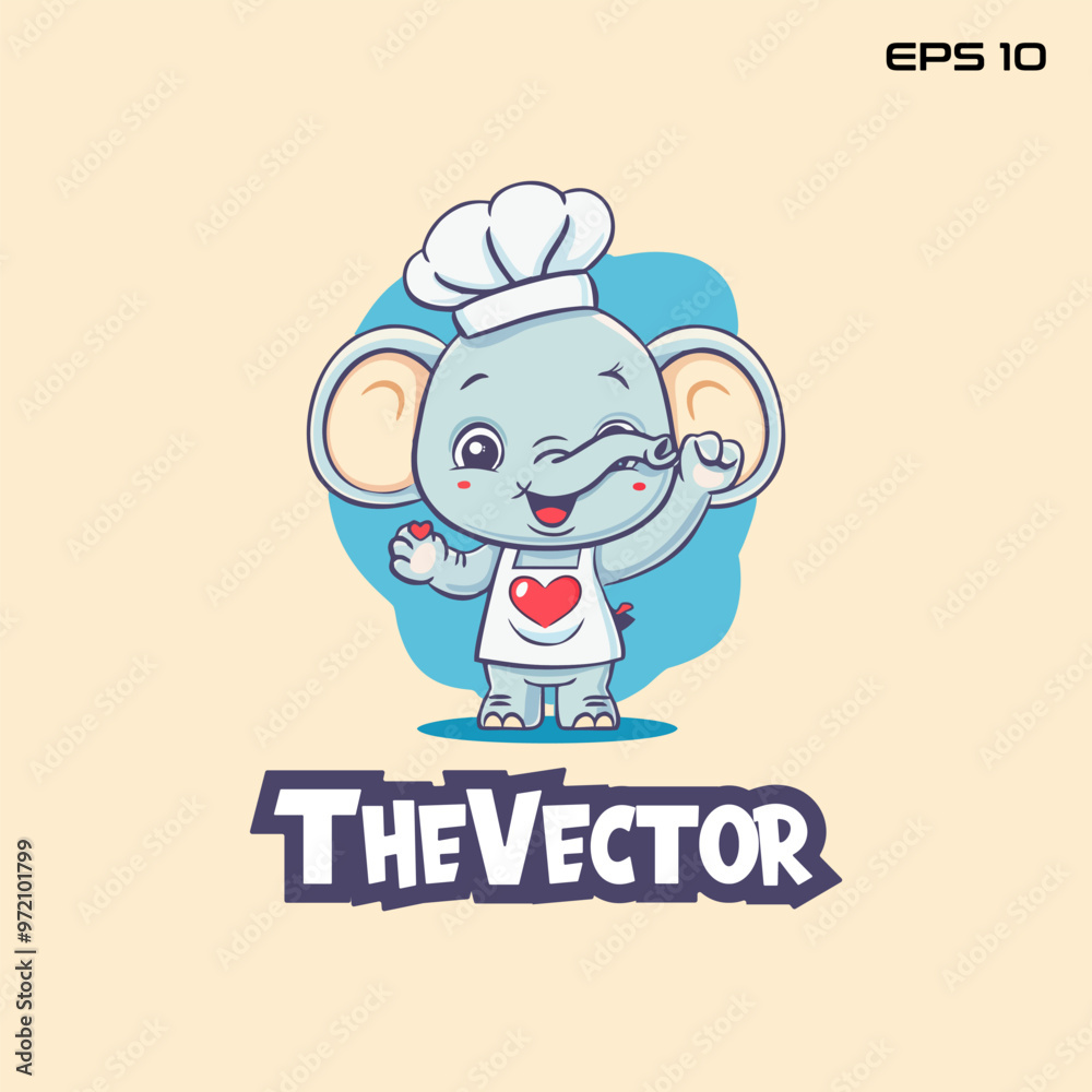Elephant chef logo, vector, mascot, character, cartoon, illustration, eps10 Elephant chef logo, vector, mascot, character, cartoon, illustration, eps10