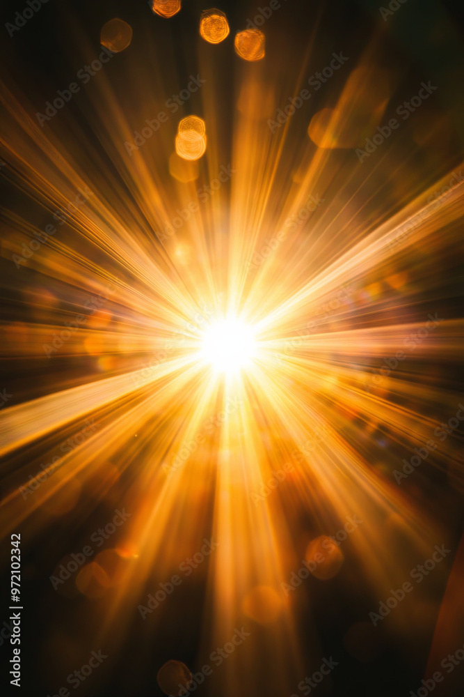 Fototapeta premium Glowing light spreading from a central point, symbolizing the spread of well-being