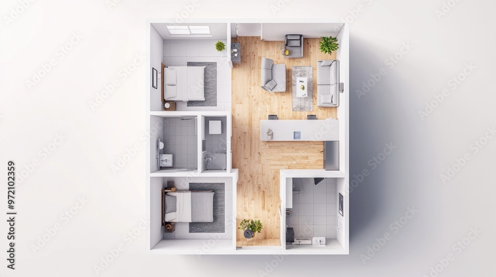 Top View of a Modern Apartment Top View of a Modern Apartment