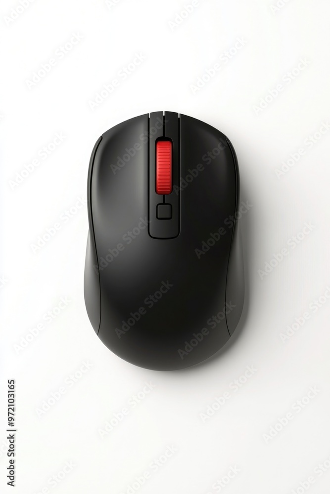Black Computer Mouse White Surface Black Computer Mouse White Surface