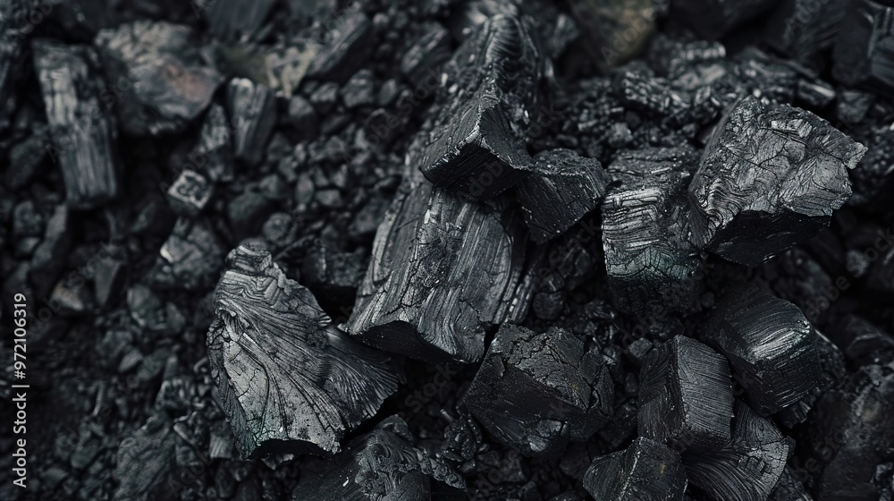 Close Up of Black Coal Texture - Energy and Industry Close Up of Black Coal Texture - Energy and Industry