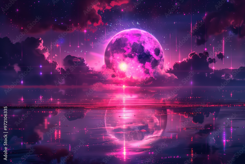 Pink Moon over Water. Pink Moon over Water.
