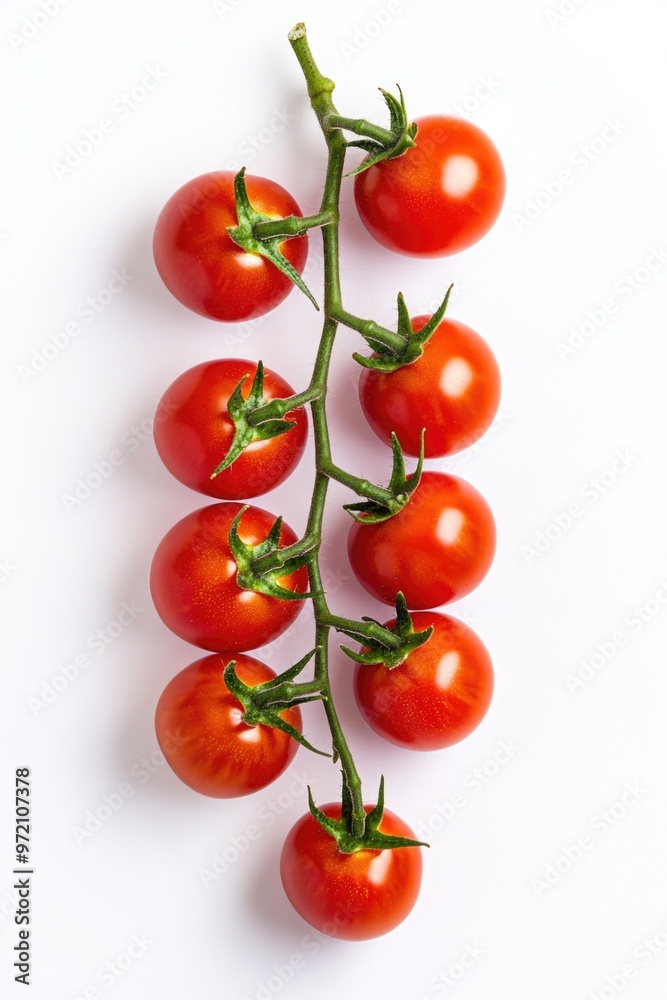 Tomatoes on Branch White Background Tomatoes on Branch White Background