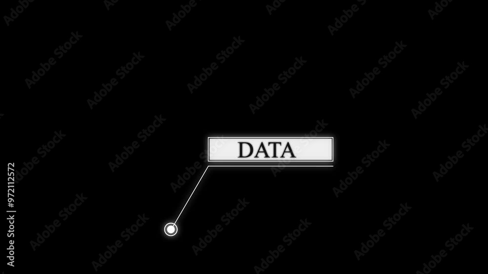 Animation of HUD elements with text data. Animated a white callous for text. HUD elements on black background. White color hud call technology on black background.
