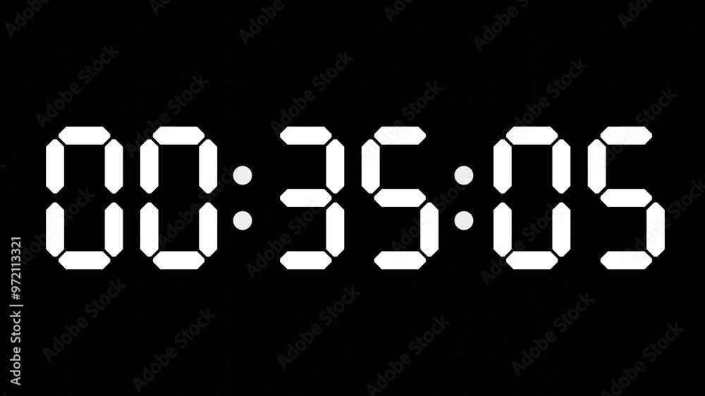 00:35 - 60 Second Full-Screen Countdown Timer with 7-Segment Display | 12:35 AM (Twelve O'Clock Thirty-Five Minutes) | Zero O'clock, Thirty-Five Minutes 00:35 - 60 Second Full-Screen Countdown Timer with 7-Segment Display | 12:35 AM (Twelve O'Clock Thirty-Five Minutes) | Zero O'clock, Thirty-Five Minutes