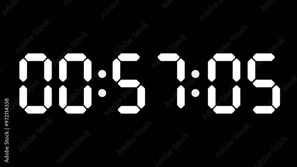 00:57 - 60 Second Full-Screen Countdown Timer with 7-Segment Display | 12:57 AM (Twelve O'Clock Fifty-Seven Minutes) | Zero O'clock, Fifty-Seven Minutes 00:57 - 60 Second Full-Screen Countdown Timer with 7-Segment Display | 12:57 AM (Twelve O'Clock Fifty-Seven Minutes) | Zero O'clock, Fifty-Seven Minutes
