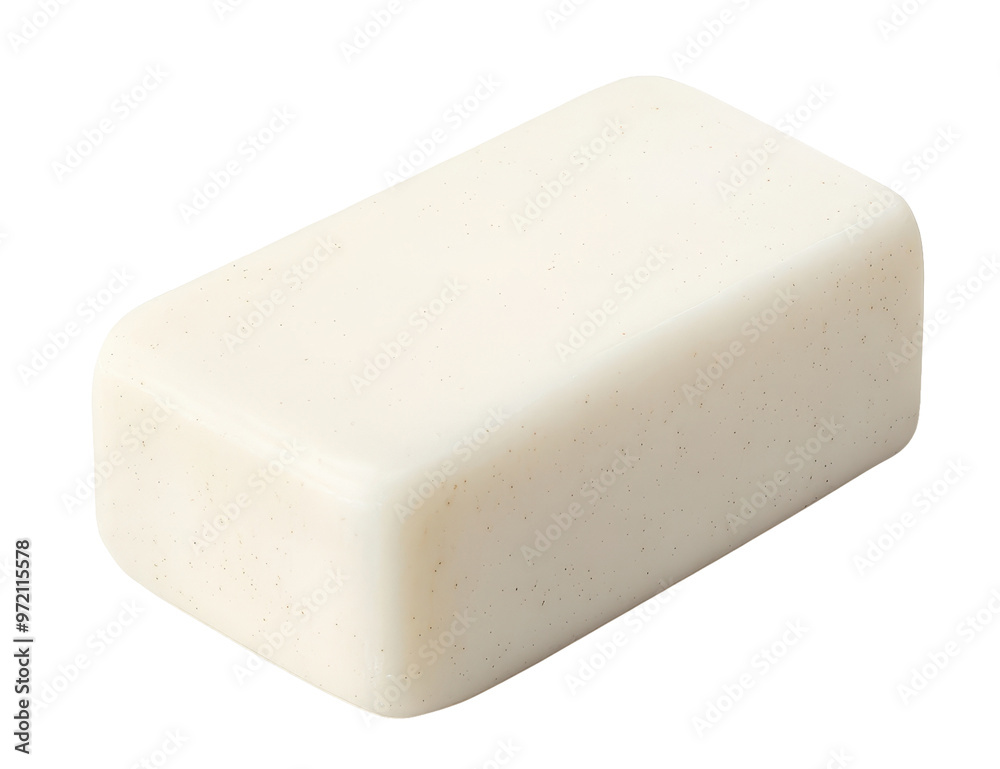 Rectangular white soap bar on transparent background with copy space for text. Rectangular white soap bar on transparent background with copy space for text.