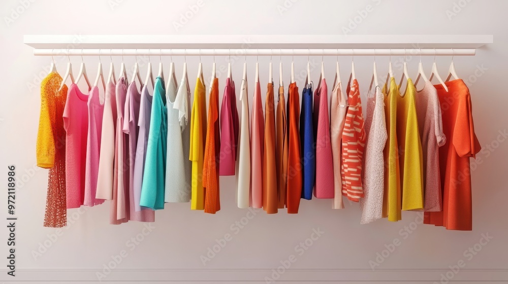 Colorful fashion Clothes on a clothing hanger,knitwear and hoodies on hangers,Minimal fashion clothes on a rack,Fashion blog, website, social media,store in shopping mall,sale online. Colorful fashion Clothes on a clothing hanger,knitwear and hoodies on hangers,Minimal fashion clothes on a rack,Fashion blog, website, social media,store in shopping mall,sale online.