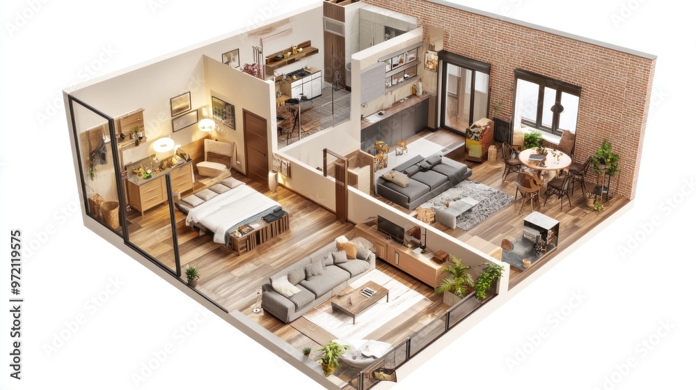Modern Apartment Interior Design Visualization Modern Apartment Interior Design Visualization
