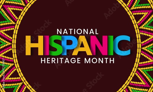 National Hispanic Heritage Month. Flat holiday text animation 4K Motion graphic