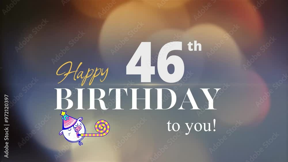46th Happy Birthday, with gold particles Background, 46th Year Happy ...