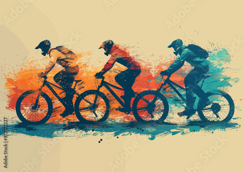 Teamwork Collaboration on Tandem Bicycle for Business Success Minimalistic Vector Illustration