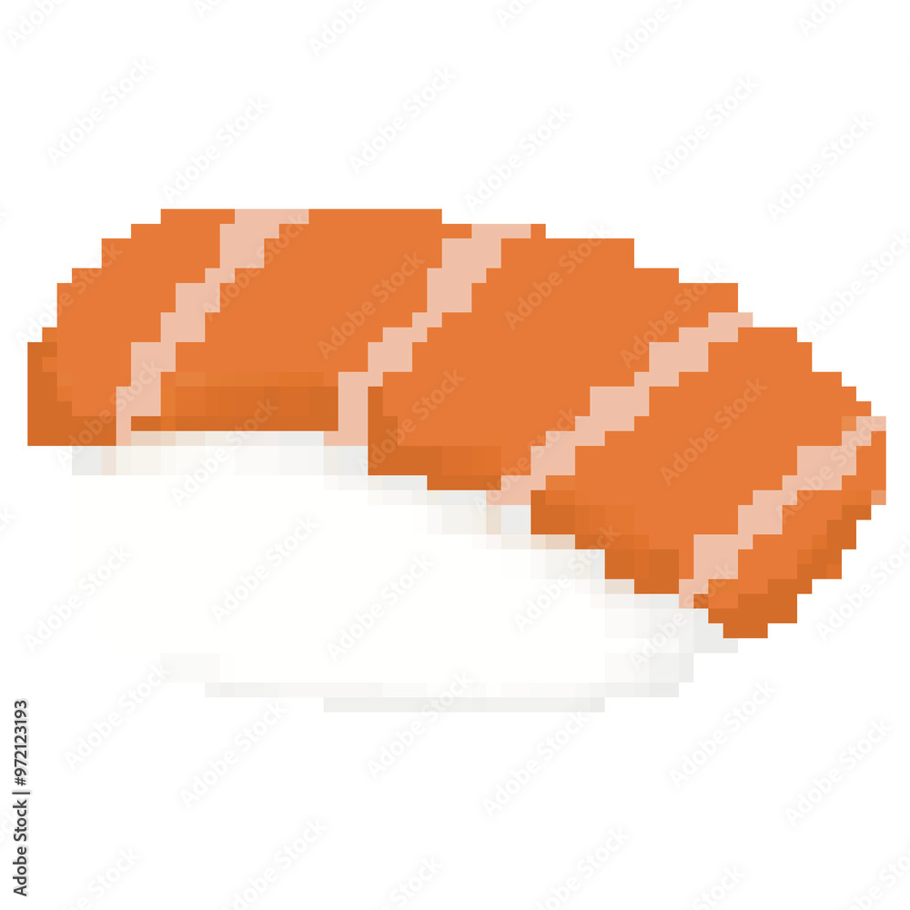 Salmon sushi pixel art Salmon sushi pixel art