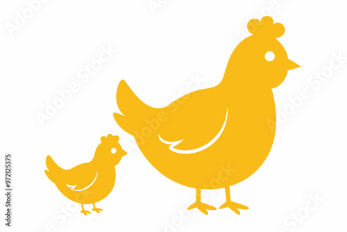 Chicken icon vector illustration. Black Chicken Silhouettes in Various Poses - Vector Farm Animal Illustrations.