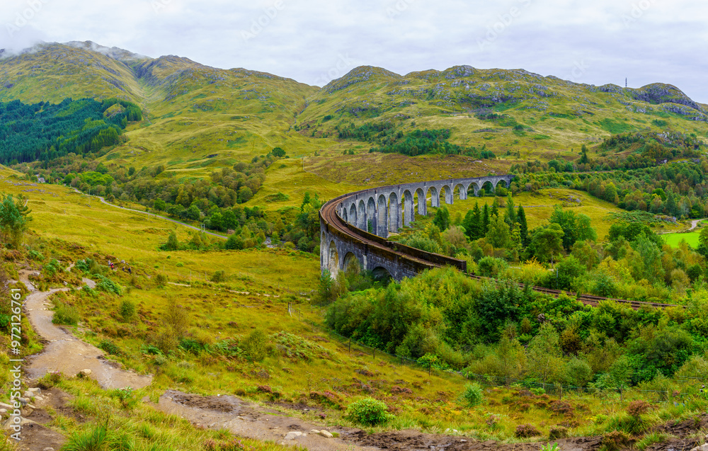 Glenfinnan Viaduct and surrounding landscape