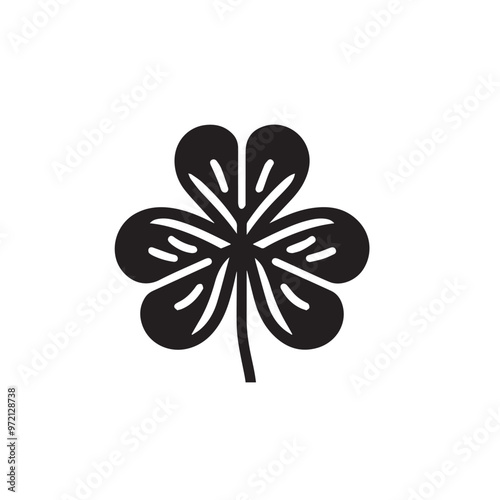 Clover vector design. Clover leaf illustration. clover leaf logo, icon black and white.