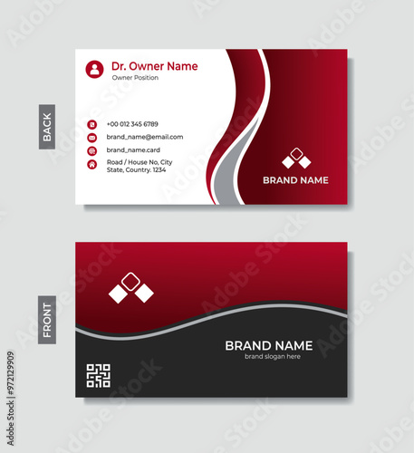 Modern business card template design for business and multiparous use