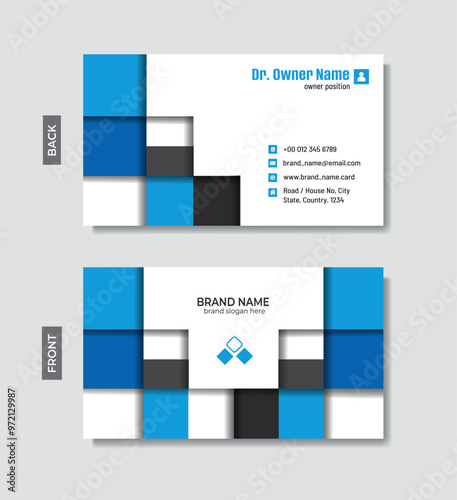 Modern business card template design for business and multiparous use