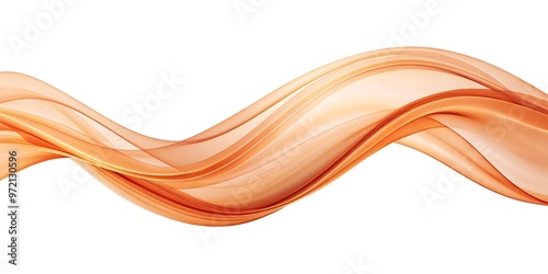 abstract orange wave curve lines designs on white isolation background	