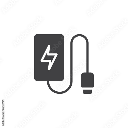 Portable power bank vector icon