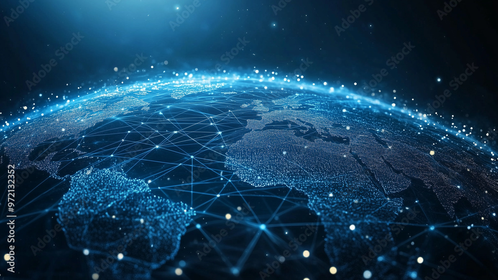 Fototapeta premium Telecommunication and Blockchain: Driving the Future of Global Networks