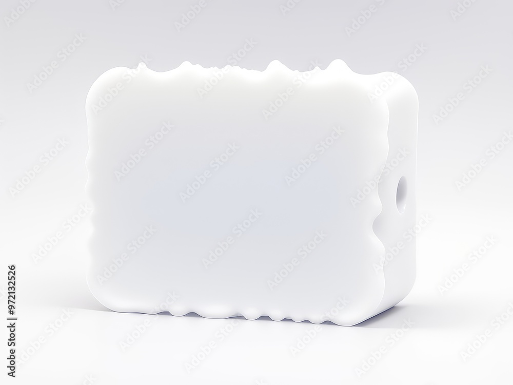 3D box on white background,Ceramic white plate isolated top view on white background, button - solid square with round corners. 3d rendering, 3D box on white background,Ceramic white plate isolated top view on white background, button - solid square with round corners. 3d rendering,