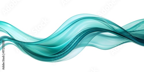 abstract green wave curve lines designs on white isolation background	
