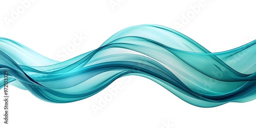 abstract green wave curve lines designs on white isolation background 