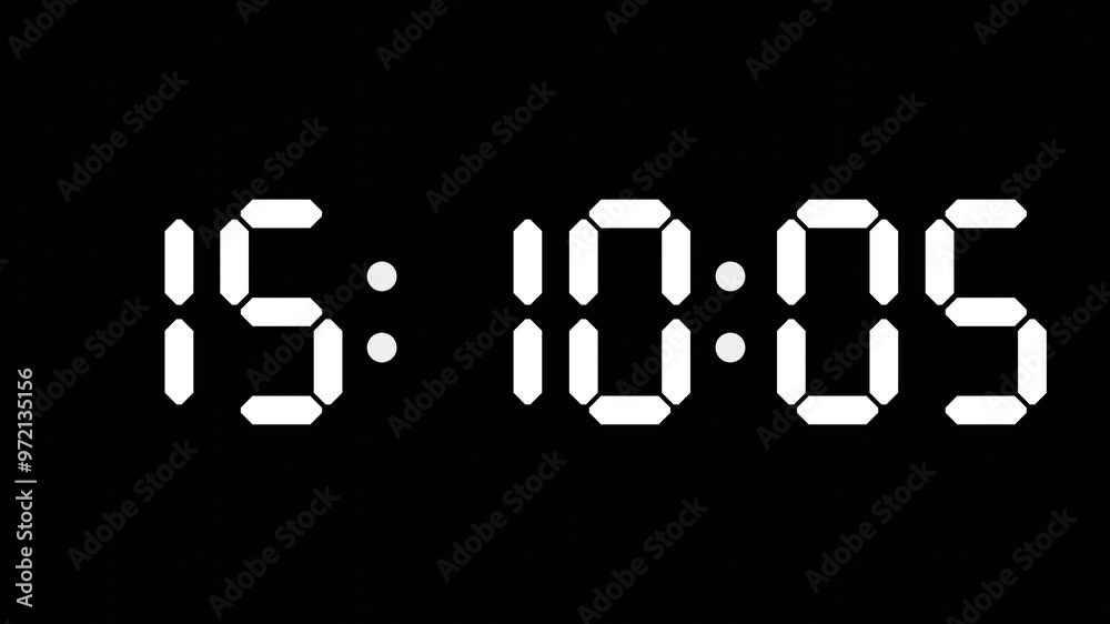 15:10 - 60 Second Full-Screen Countdown Timer with 7-Segment Display | 3:10 PM (Three O'Clock Ten Minutes) | Fifteen O'Clock, Ten Minutes 15:10 - 60 Second Full-Screen Countdown Timer with 7-Segment Display | 3:10 PM (Three O'Clock Ten Minutes) | Fifteen O'Clock, Ten Minutes