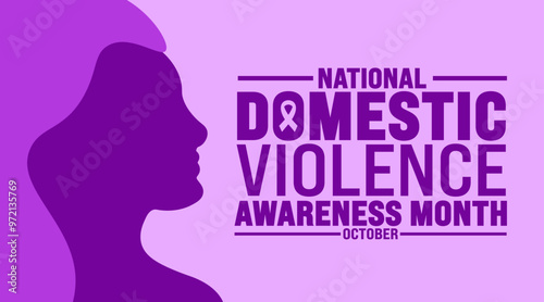 domestic violence awareness month background or banner design template is observed every year in October. Holiday concept. Template for card, poster, placard, template. eps 10