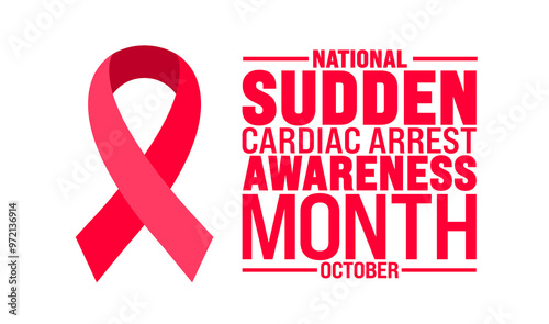 sudden cardiac arrest awareness month background or banner design template is observed every year in October. Holiday concept. Template for card, poster, placard, template. eps 10