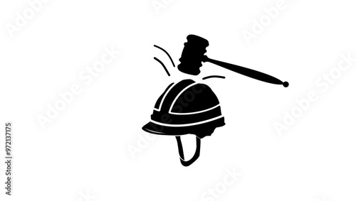 Employment law, black isolated silhouette