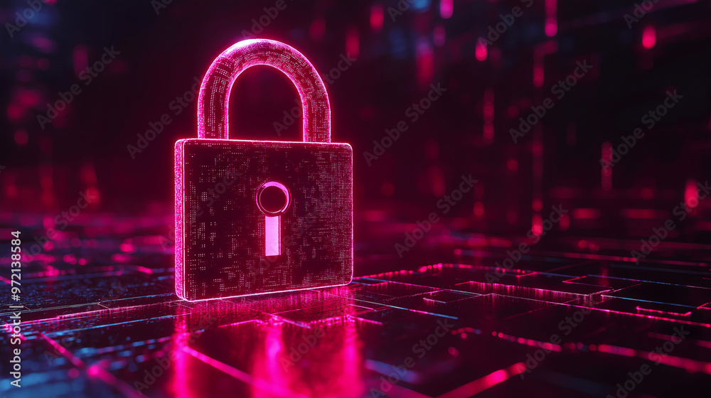 Cybersecurity concept. Holographic safety lock. Cyber security Cybersecurity concept. Holographic safety lock. Cyber security