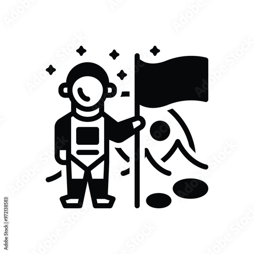 Black solid icon for space conquest