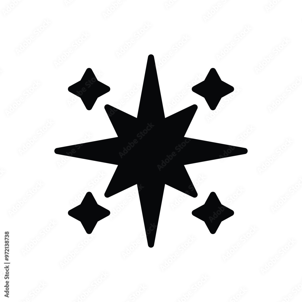 Obraz premium Black solid icon for star