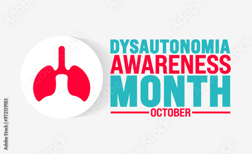 Dysautonomia Awareness Month background or banner design template is observed every year in October. Holiday concept. Template for card, poster, placard, template. eps 10 photo