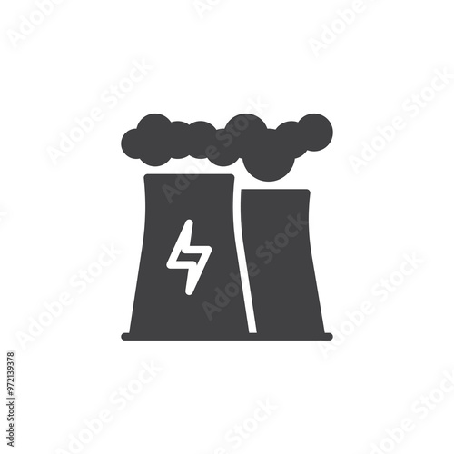 Electric power plant vector icon