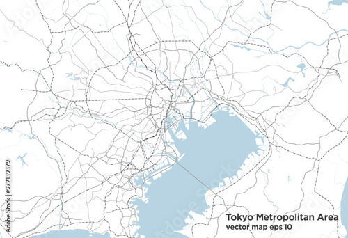 日本の首都圏のシンプルなロードマップ　（国道無し）