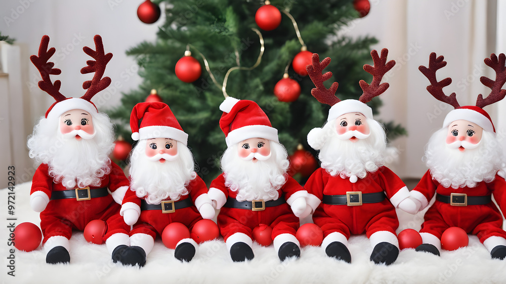 santa claus and christmas tree santa claus and christmas tree