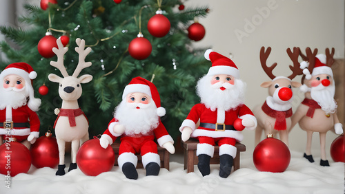 santa claus and christmas tree