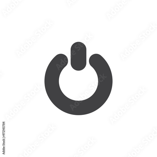 Circular power button vector icon