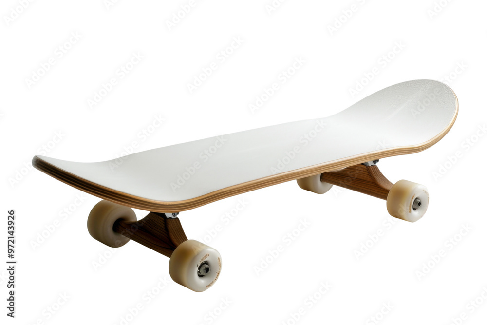 A minimalist skateboard design with a sleek white deck and smooth wheels, perfect for urban skating or display purposes. A minimalist skateboard design with a sleek white deck and smooth wheels, perfect for urban skating or display purposes.