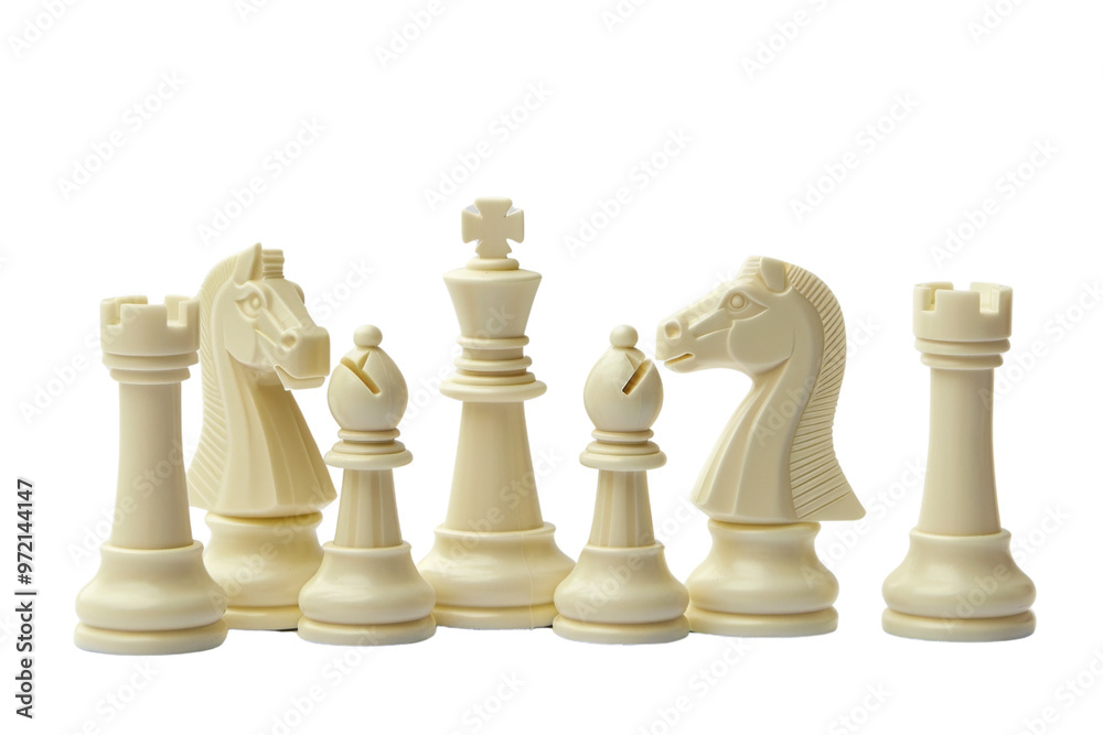 A stylish arrangement of ivory chess pieces, highlighting strategy and the timeless elegance of the classic game. A stylish arrangement of ivory chess pieces, highlighting strategy and the timeless elegance of the classic game.