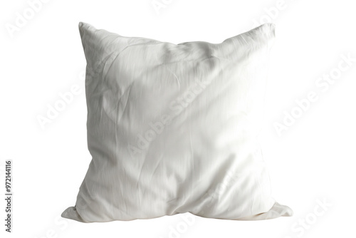 A soft, white pillow with a smooth texture, ideal for interior design and home comfort. Perfect for adding elegance to any room.